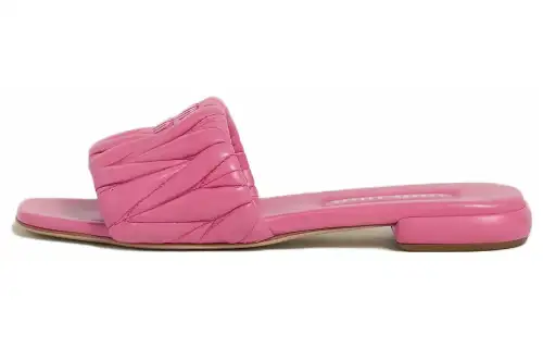 MIU MIU Matelassé Slide Slippers Women's Pink