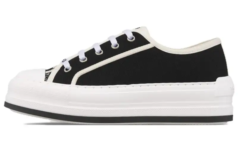 DIOR Walk'n'Dior Platform Shoes Low top Skateboard Shoes Women's Black