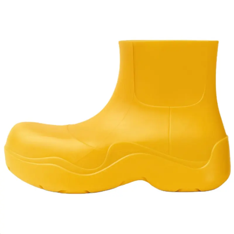 Bottega Veneta Puddle Rain Boots Rubber Classic Ankle Boots Women's Yellow