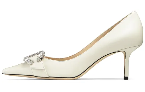 Jimmy Choo Saresa Slim Heel High Heels 6.5cm Women's White