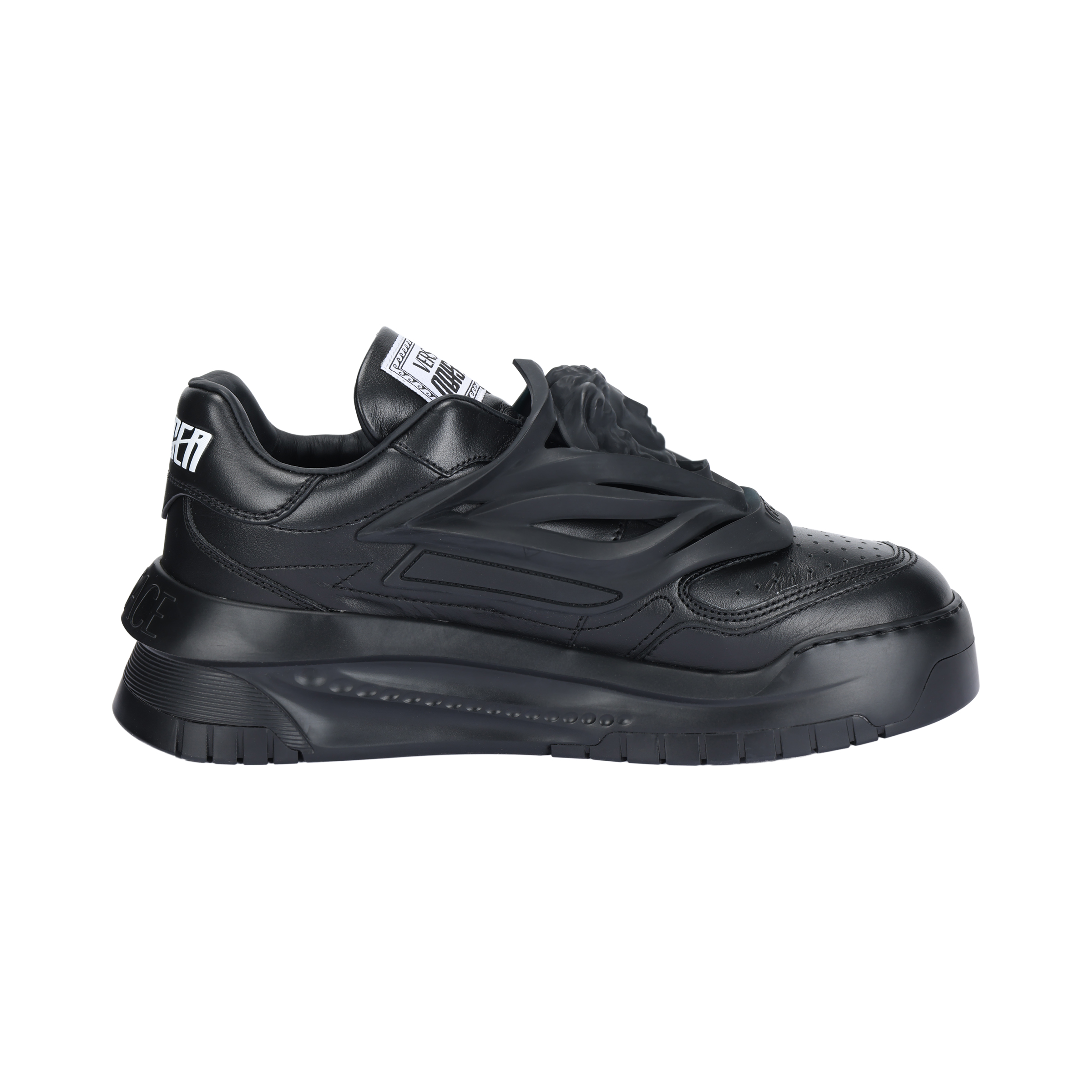 VERSACE Odissea Caged Rubber Medusa Sneaker Triple Black