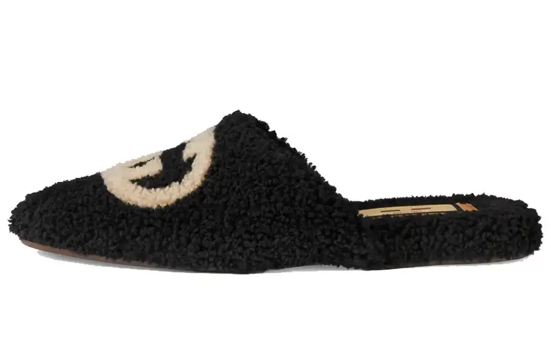 GUCCI Interlocking Closed Toe Slippers Men's Black