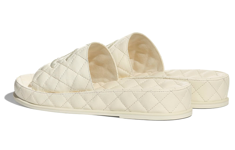 CHANEL Slide Slippers Women's Ivory
