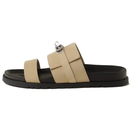 HERMES Day Slide Slippers 1.3cm Men's Beige