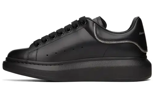 Alexander McQueen Oversized Zip Detailed Black Leather