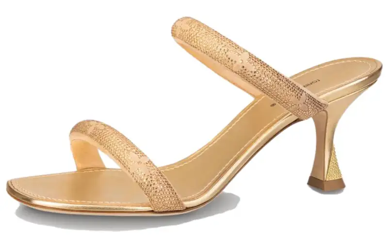 LOUIS VUITTON Sparkle Slide Slippers Women's Gold