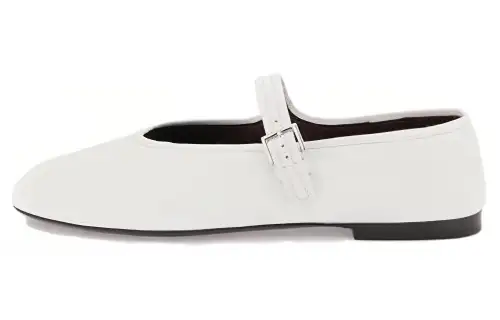 THE ROW Leather Mary Jane Shoes Women's White