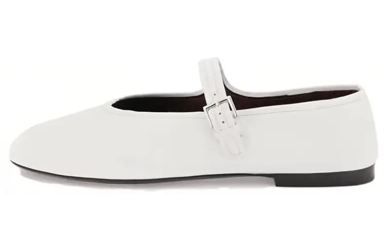 THE ROW Leather Mary Jane Shoes Women's White
