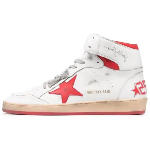 Golden Goose Sky Star Round Tip High top Skateboard Shoes Women's