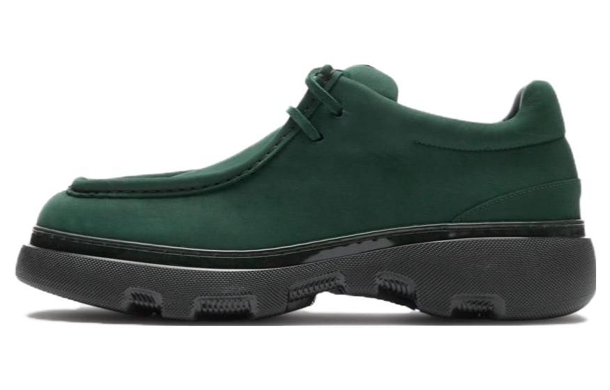 Мужские туфли Burberry Creeper (зелено-черные)