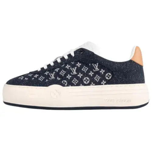 LOUIS VUITTON Groovy Denim Low top Skateboard Shoes Women's Dark Blue