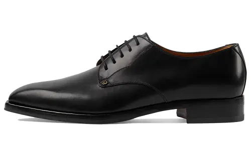GUCCI Double G Leather Derby Shoes