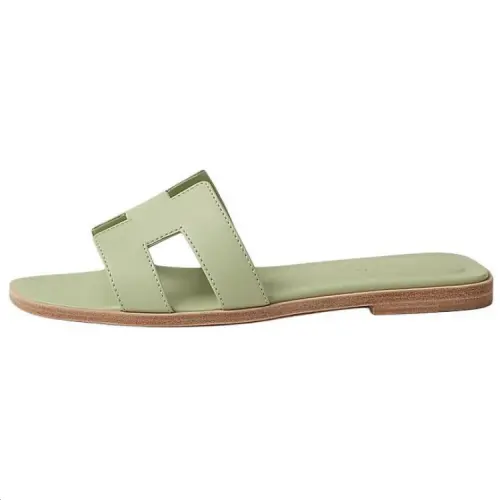 HERMES Oran Slide Slippers Women's Green