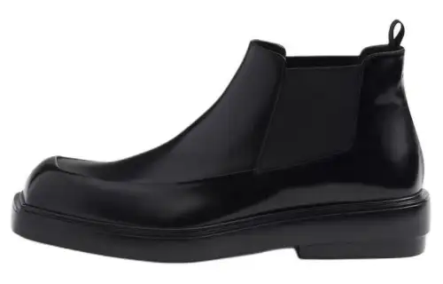 PRADA Leather Short Chelsea Boots 4.5cm Men's Black