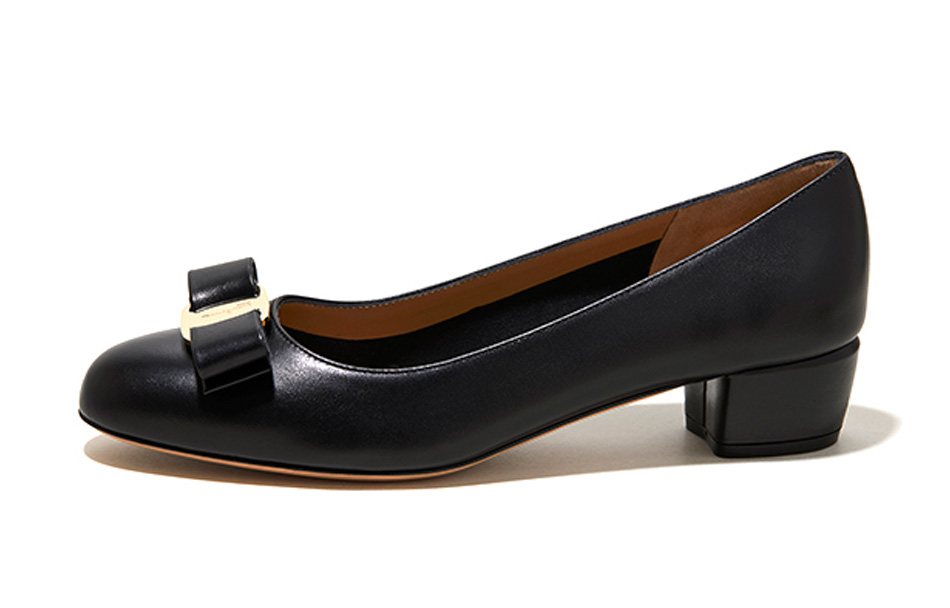FERRAGAMO Ferragamo Vara bow shallow thick heel high heels women's black