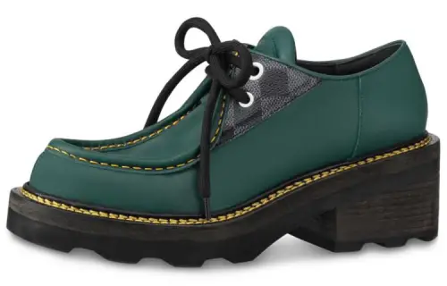 LOUIS VUITTON Beaubourg Platform Shoes Women's Lake Green