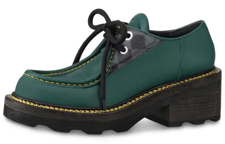 LOUIS VUITTON Beaubourg Platform Shoes Women's Lake Green