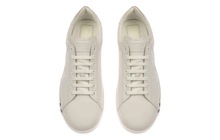 BALLY Asher Leather Casual Low top Stylish Skateboarding Shoes Men's White