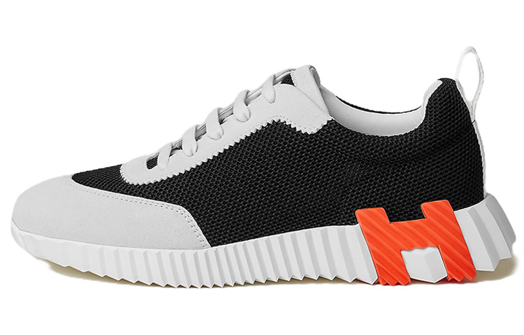 HERMES Bouncing Mesh Low top Sports Casual Shoes Women's Black White
