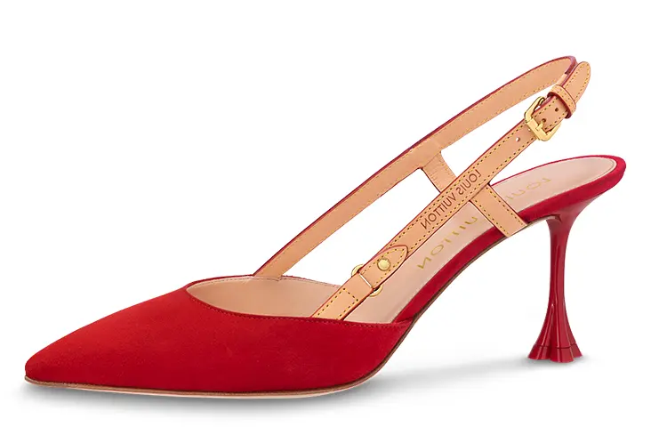 LOUIS VUITTON Blossom Slim Heel High Heels 7.5cm Women's Red