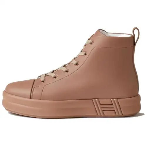 HERMES Happiness Leather Mid top Skateboard Shoes Women's Rose
