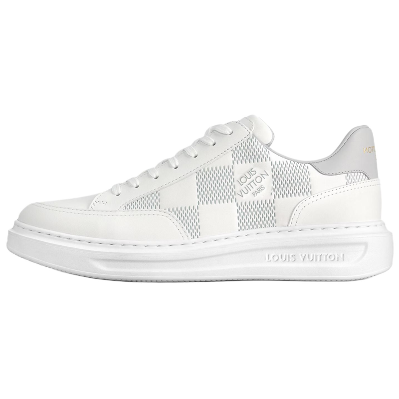 LOUIS VUITTON Beverly Hills Low top Skateboard Shoes Men's White Gray