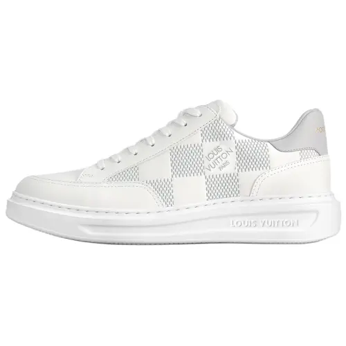 LOUIS VUITTON Beverly Hills Low top Skateboard Shoes Men's White Gray