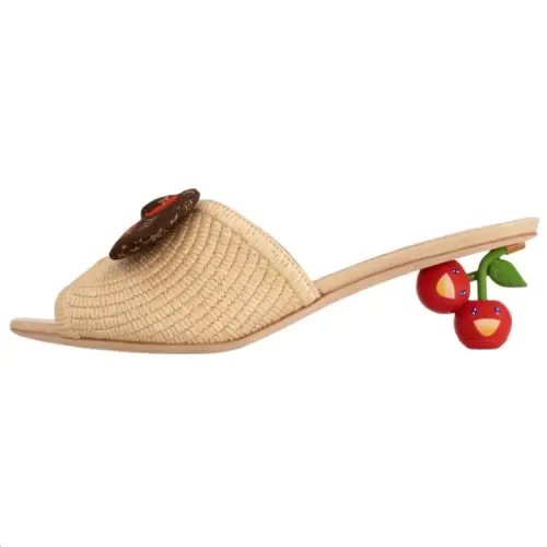 LOUIS VUITTON Cherie Mule X Takashi Murakami Raffia Women's