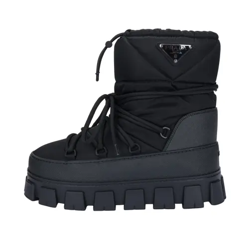 PRADA Logo Plaque Snow Boots 'Black' Women's