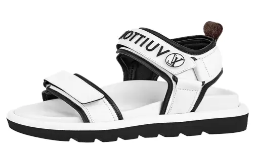 LOUIS VUITTON Pool Pillow Comfort One Strap Sandals Women's White Black
