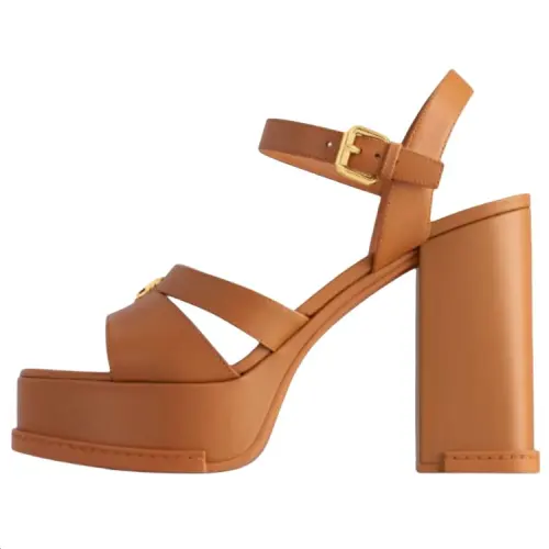 LOUIS VUITTON Maya One Strap Sandals 7.5cm Women's Brown