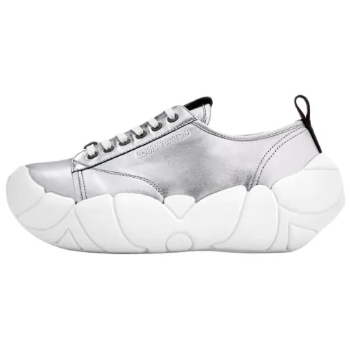 LOUIS VUITTON Bubble Sheepskin Low top Casual Shoes Women's Silver