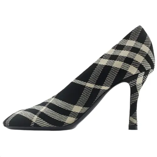 Burberry Check Slim Heel High Heels 8.5cm Women's Black