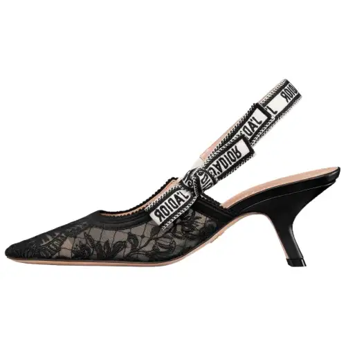DIOR J'Adior Fabric Slim Heel High Heels 6.5cm Women's Black