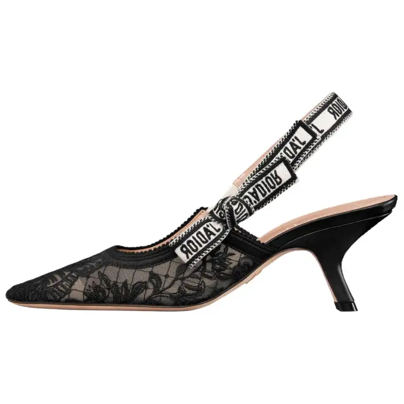 DIOR J'Adior Fabric Slim Heel High Heels 6.5cm Women's Black