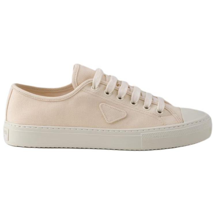 PRADA Round Tip Low top Skateboard Shoes Men's Beige