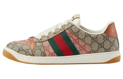 GUCCI Screener Canvas Stylish Skateboarding Shoes Men's Ebony Beige Year Of The Rabbit Limited Edition