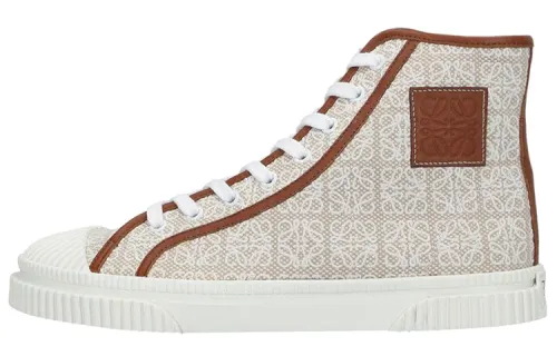 LOEWE Anagram High top Stylish Skateboarding Shoes Women's Brown