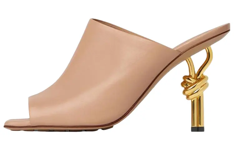 Bottega Veneta High Heel Slide Slippers Women's Umber