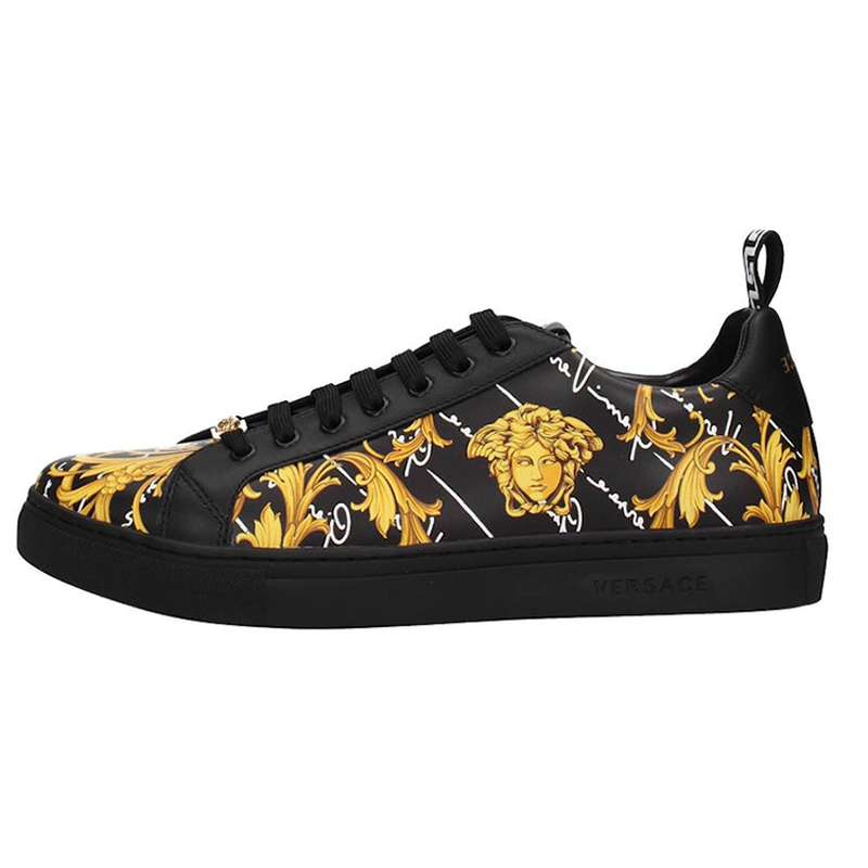 Мужские кеды Versace (черно-желтые)