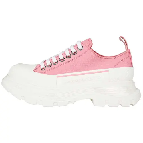 Alexander McQueen Tread Slick Low Lace Up 'Pink White' Women's