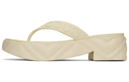 GUCCI Thong Platform Sandal White Women's