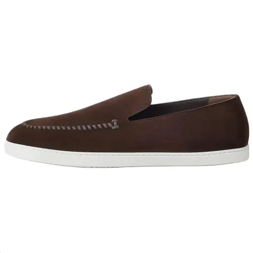HERMES Julian Calfskin Casual Shoes Men's Brown