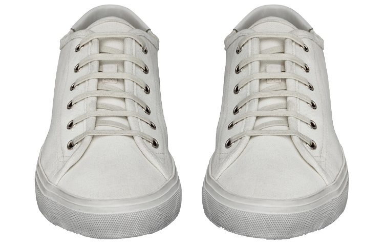 SAINT LAURENT Malibu Distressed Lace-up Sneakers