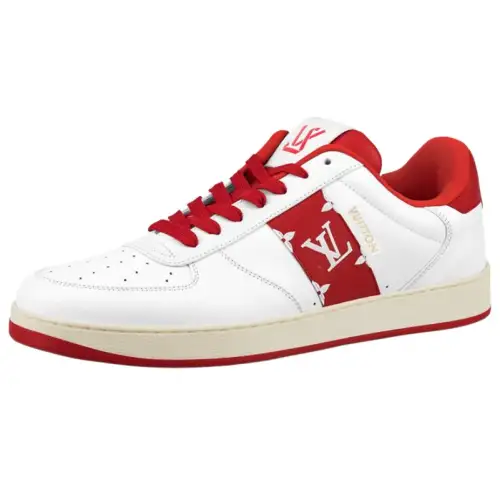 LOUIS VUITTON Rivoli Sneakers 'White With Red Side Monogram Band'
