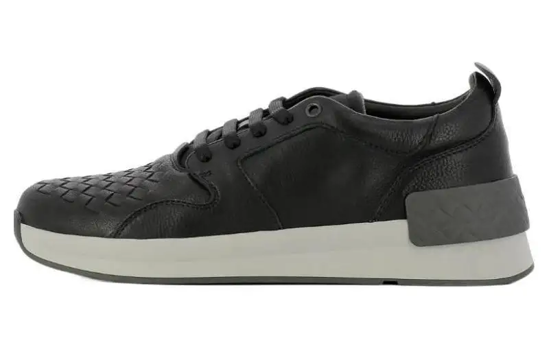 Bottega Veneta Intrecciato Leather Low top Casual Shoes Men's Black