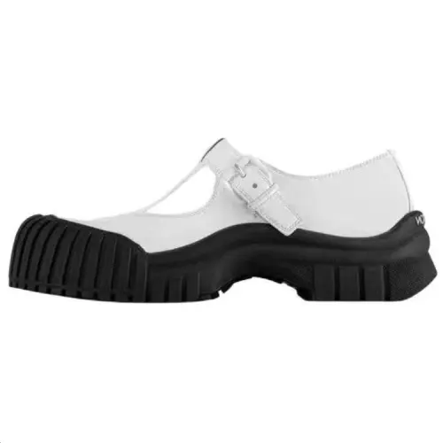 LOUIS VUITTON Ruby Patent Leather Platform Mary Jane Shoes Women's White