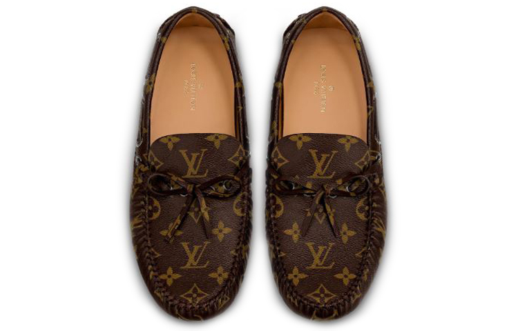 LOUIS VUITTON Arizona Moccasin Shoes 'Brown Logo Monogram'