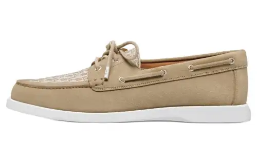 DIOR Granville Oblique Boat Shoes Men's Brown