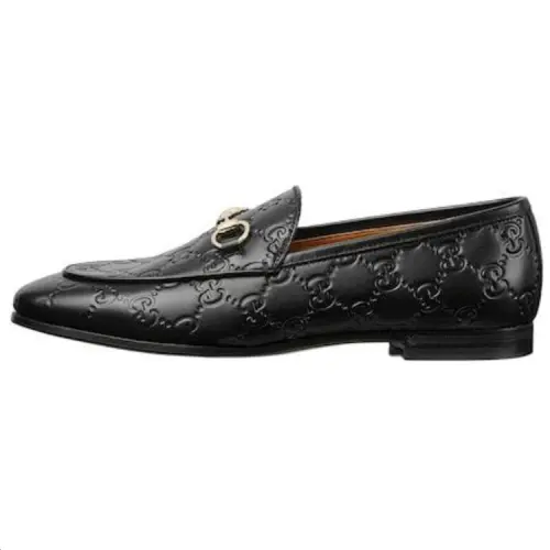 GUCCI Jordaan Leather Loafers Women's Black
